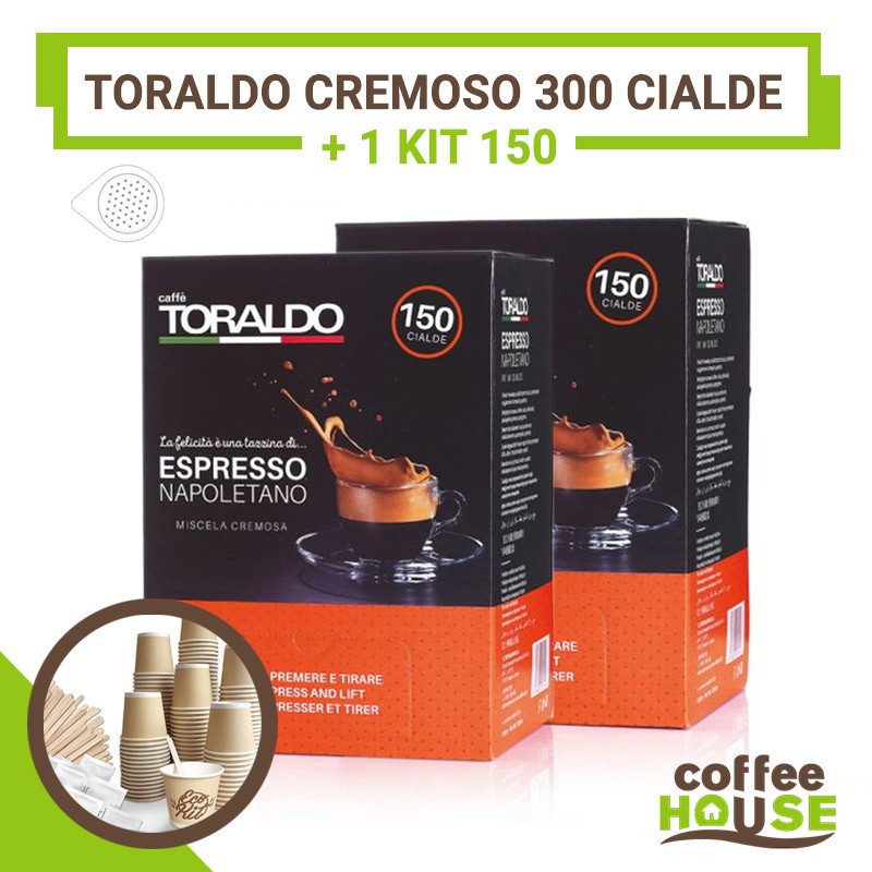 OFFERTA TORALDO CREMOSO 300 CIALDE + 1 KIT 150